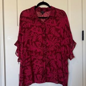 Torrid Red Leaf Pattern Blouse